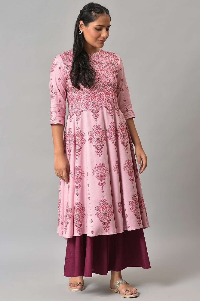 Designer Pearl Kurti with designer cutout culottes Glamours Pants And  Dupatta